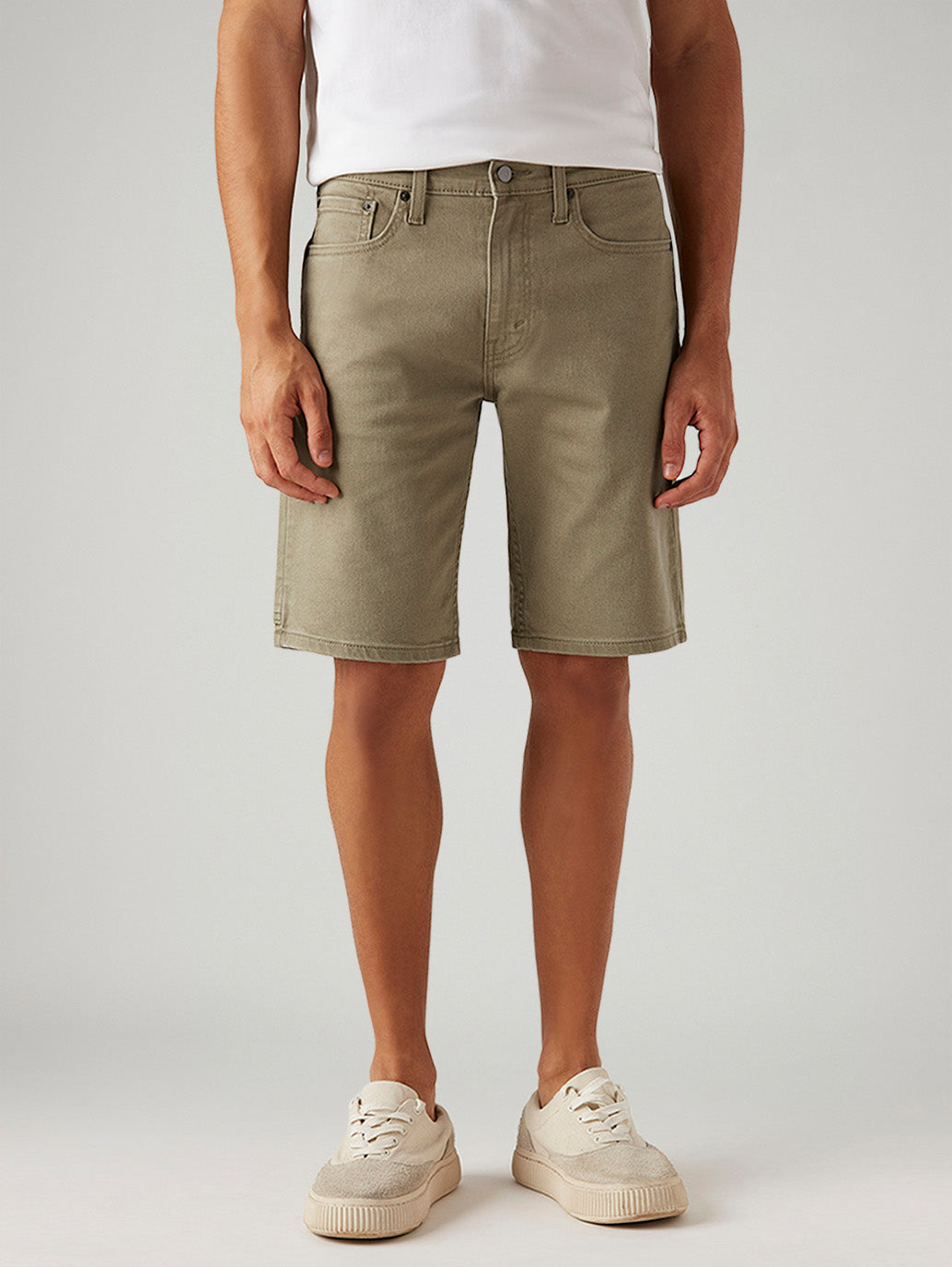 Men's 502 Taupe Tapered Fit Mid Rise Shorts - Front View