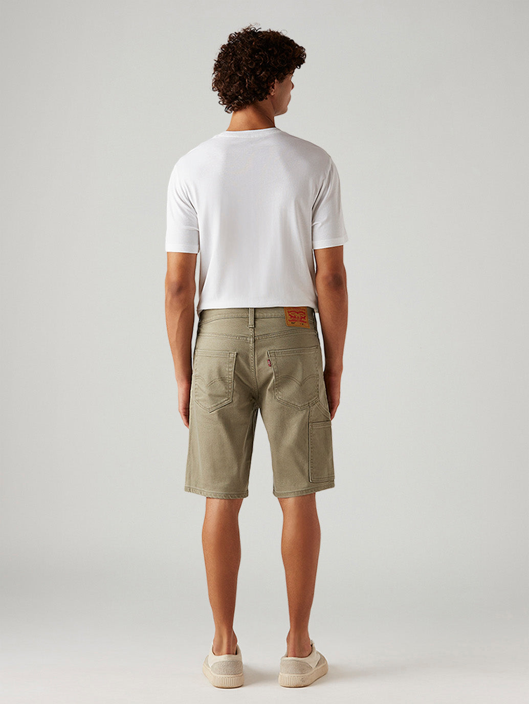 Men's 502 Taupe Tapered Fit Mid Rise Shorts - Back View