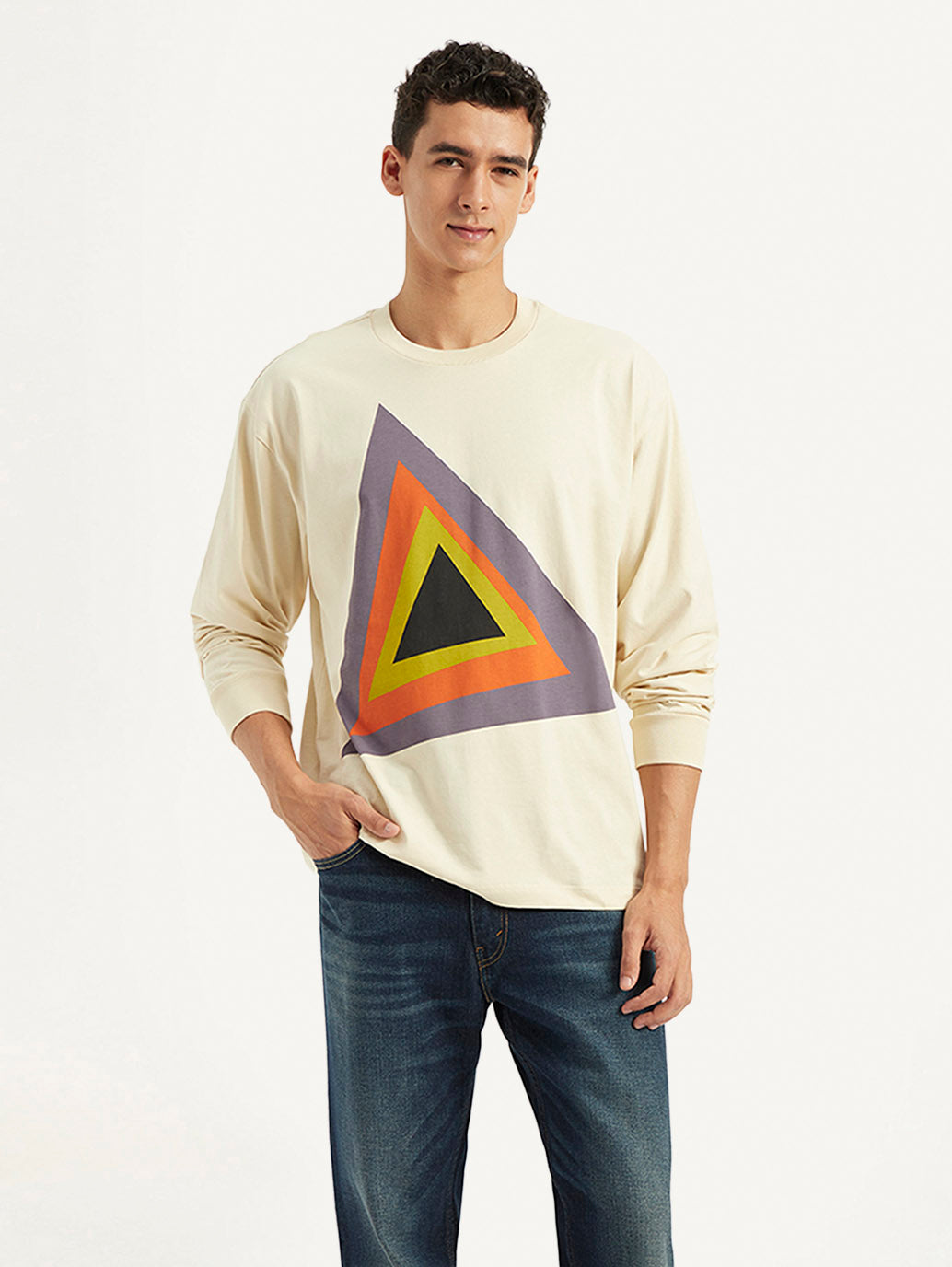 Men's Printed Relaxed Fit T-Shirt - Front View