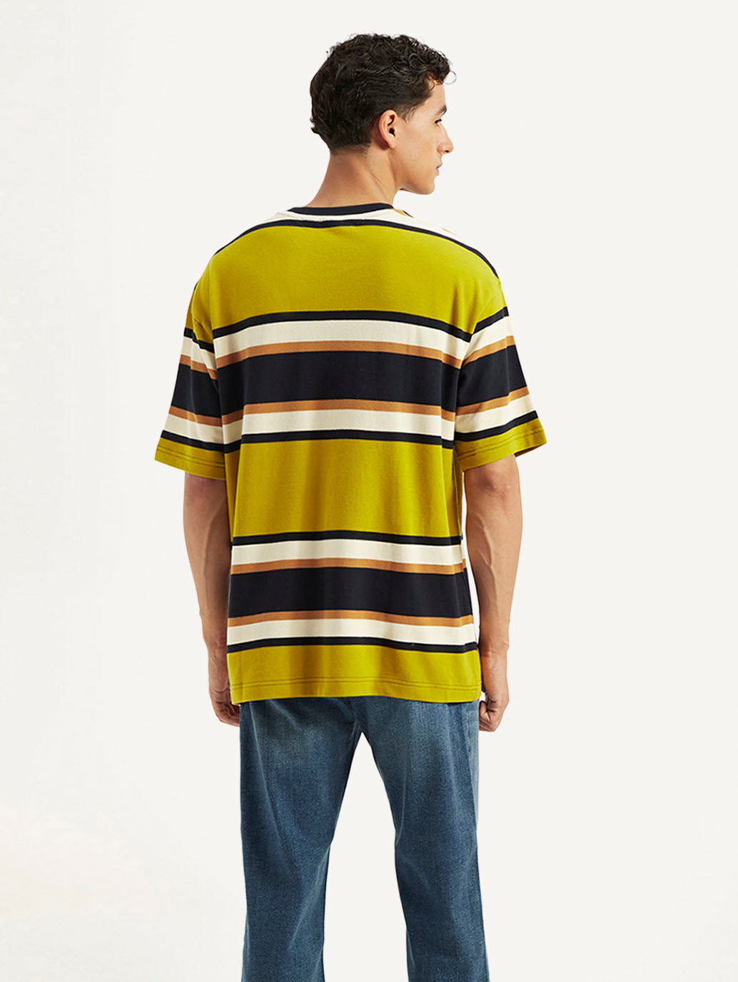 Men's Striped Relaxed Fit T-Shirt - Back View