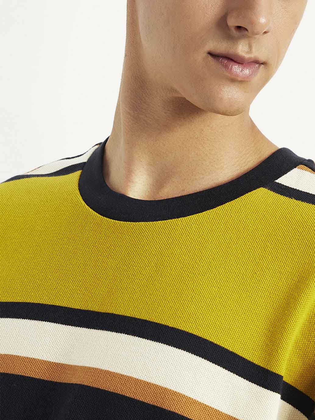 Men's Striped Relaxed Fit T-Shirt - Detail View