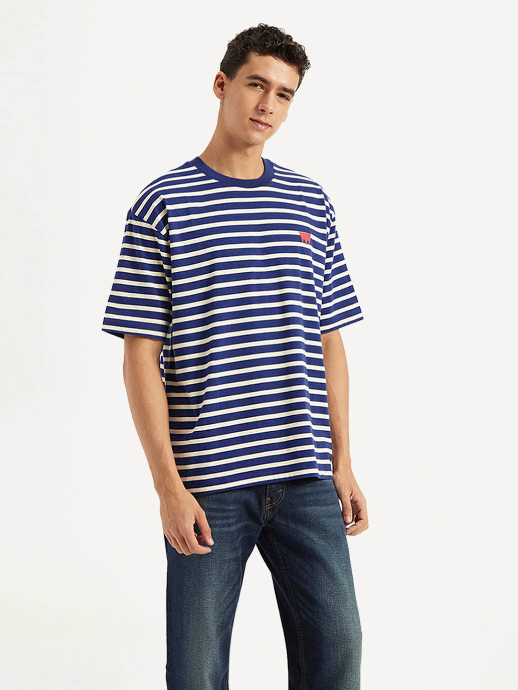 Men's Striped Relaxed Fit T-Shirt - Side View