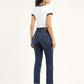 Women's 724 Blue Straight Fit High Rise Jeans - Back View