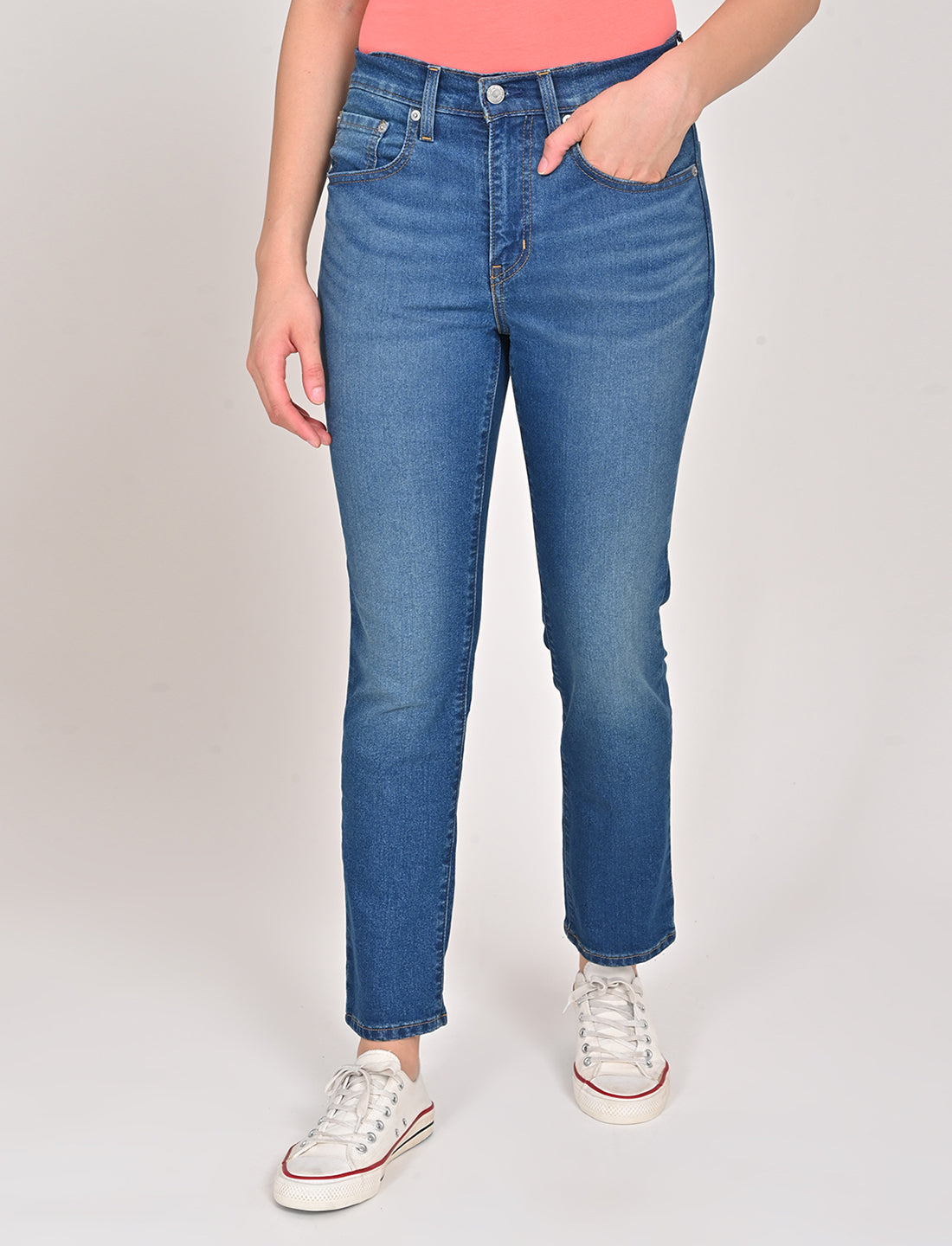 Women's 724 Blue Straight Fit High Rise Jeans