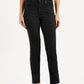 Women's 724 Black Straight Fit High Rise Jeans - Front View