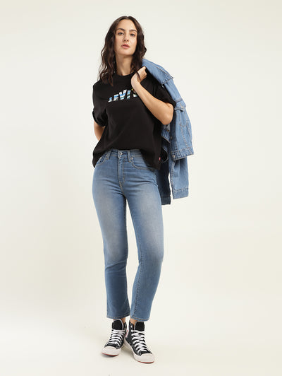 Women's 710 Blue Skinny Fit High Rise Jeans