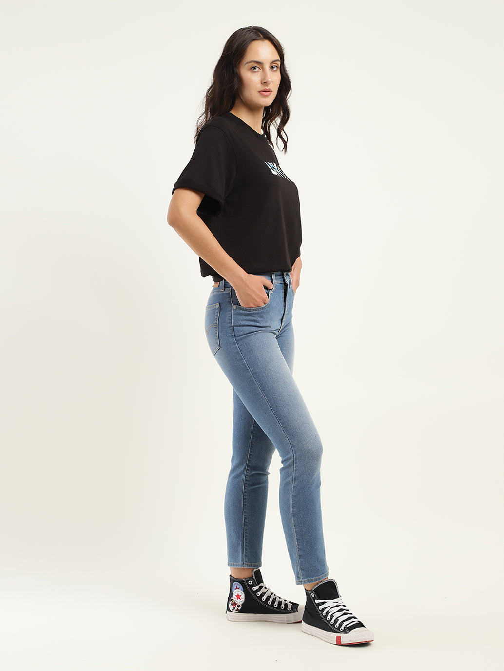 Women's High Rise 724 Slim Straight Fit Indigo Jeans