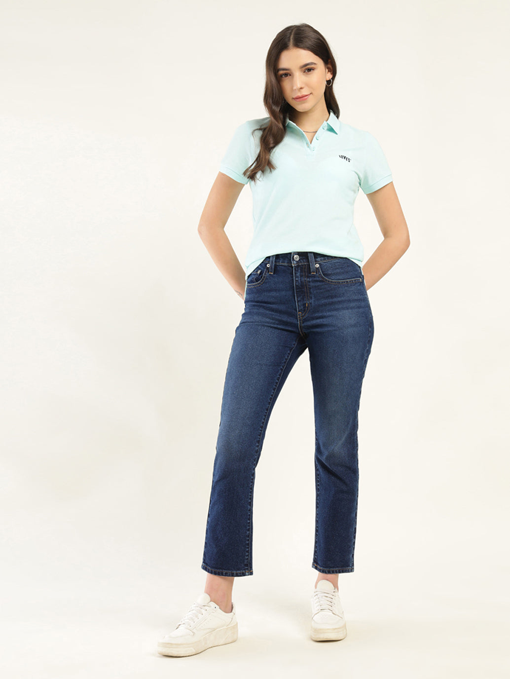 Women's 724 Blue Straight Fit High Rise Jeans