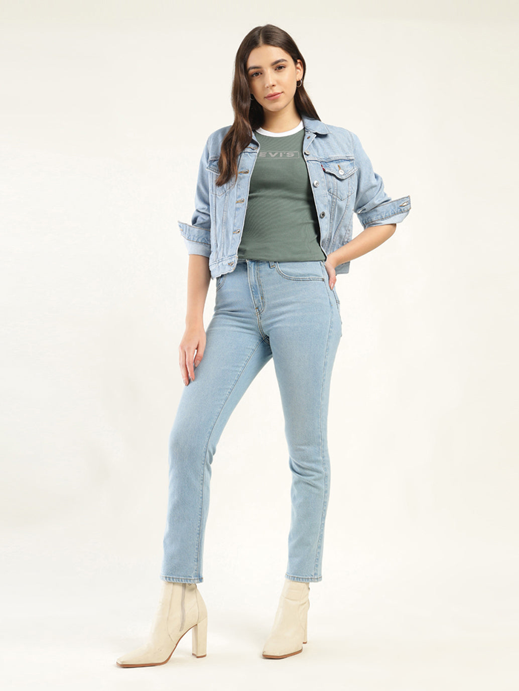 Women's 724 Blue Slim Straight Fit High Rise Jeans