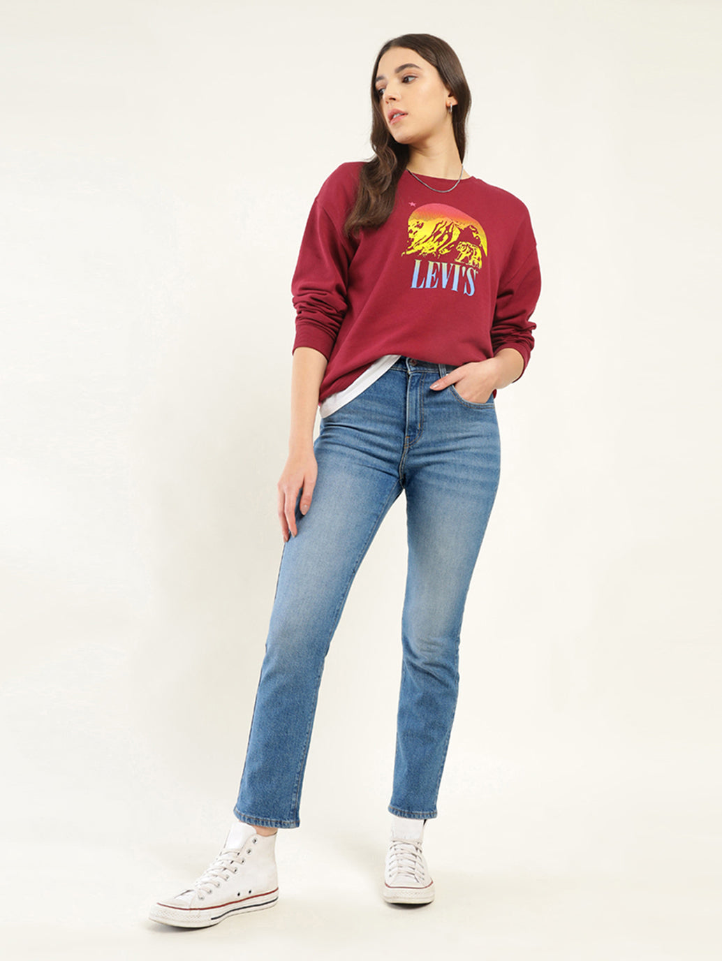 Women's 724 Blue Slim Straight Fit High Rise Jeans