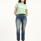 Women's 724 Blue Straight Fit High Rise Jeans - shot View