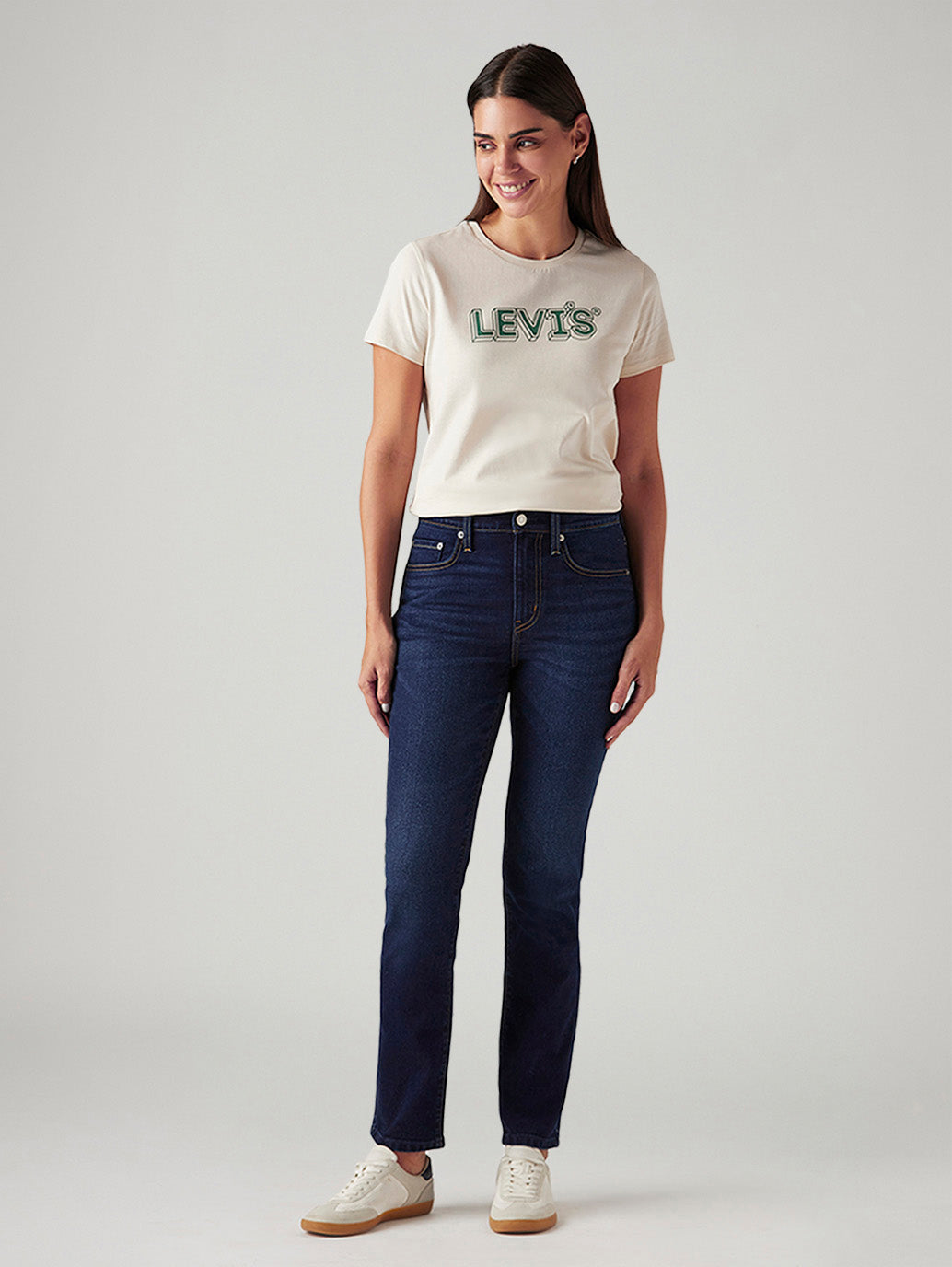 Women's 724 Dark Indigo Slim Straight Fit High Rise Jeans - Front View