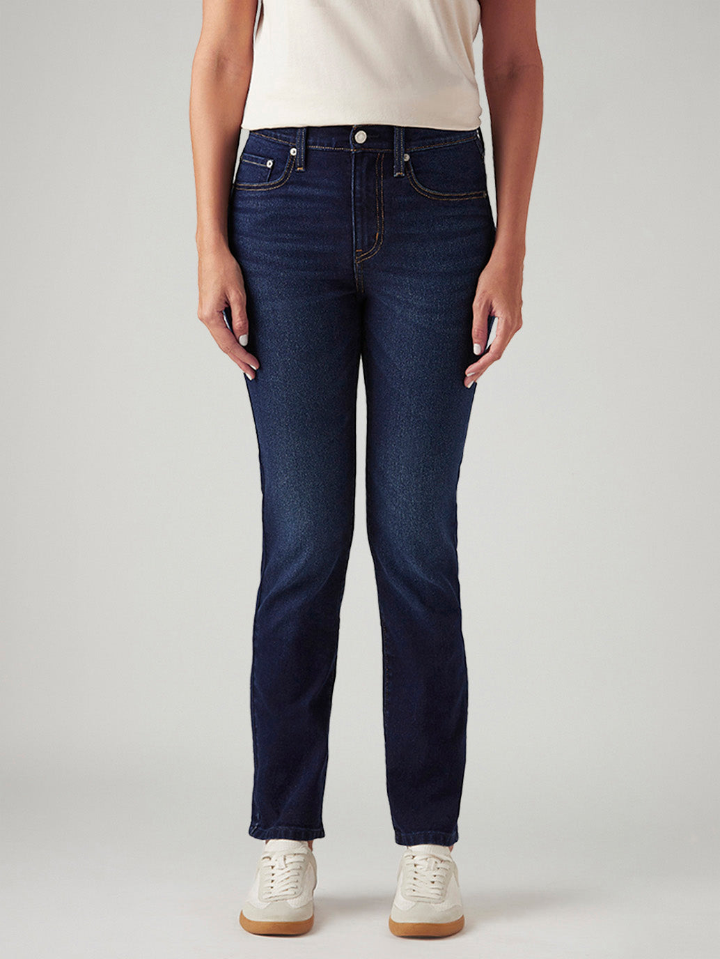 Women's 724 Dark Indigo Slim Straight Fit High Rise Jeans - Front View