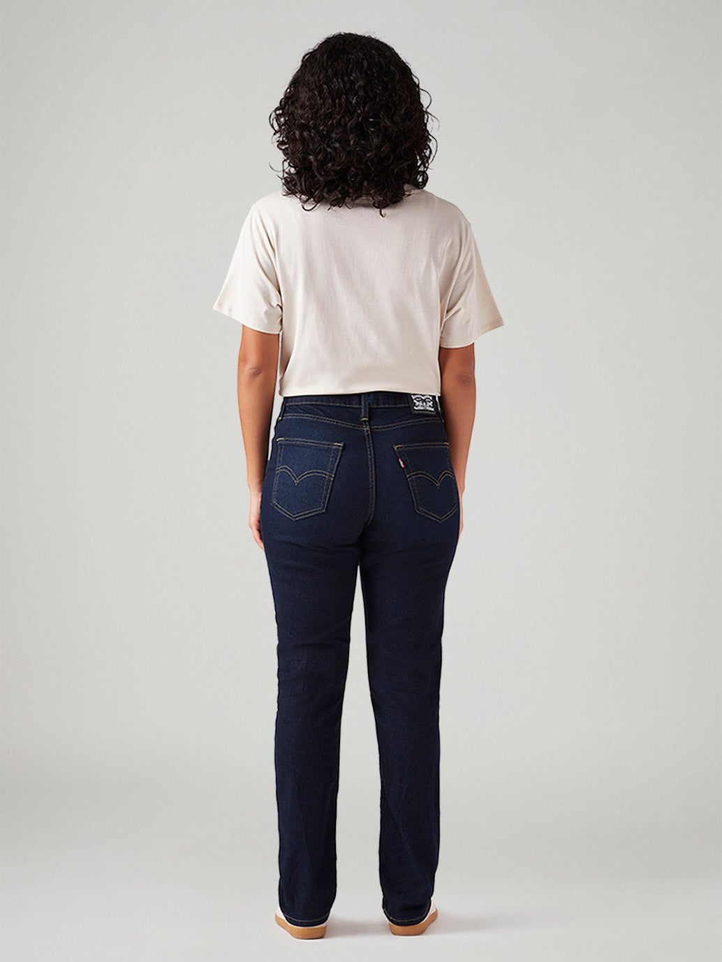 Women's 724 Dark Blue Slim Straight Fit High Rise Jeans - Back View