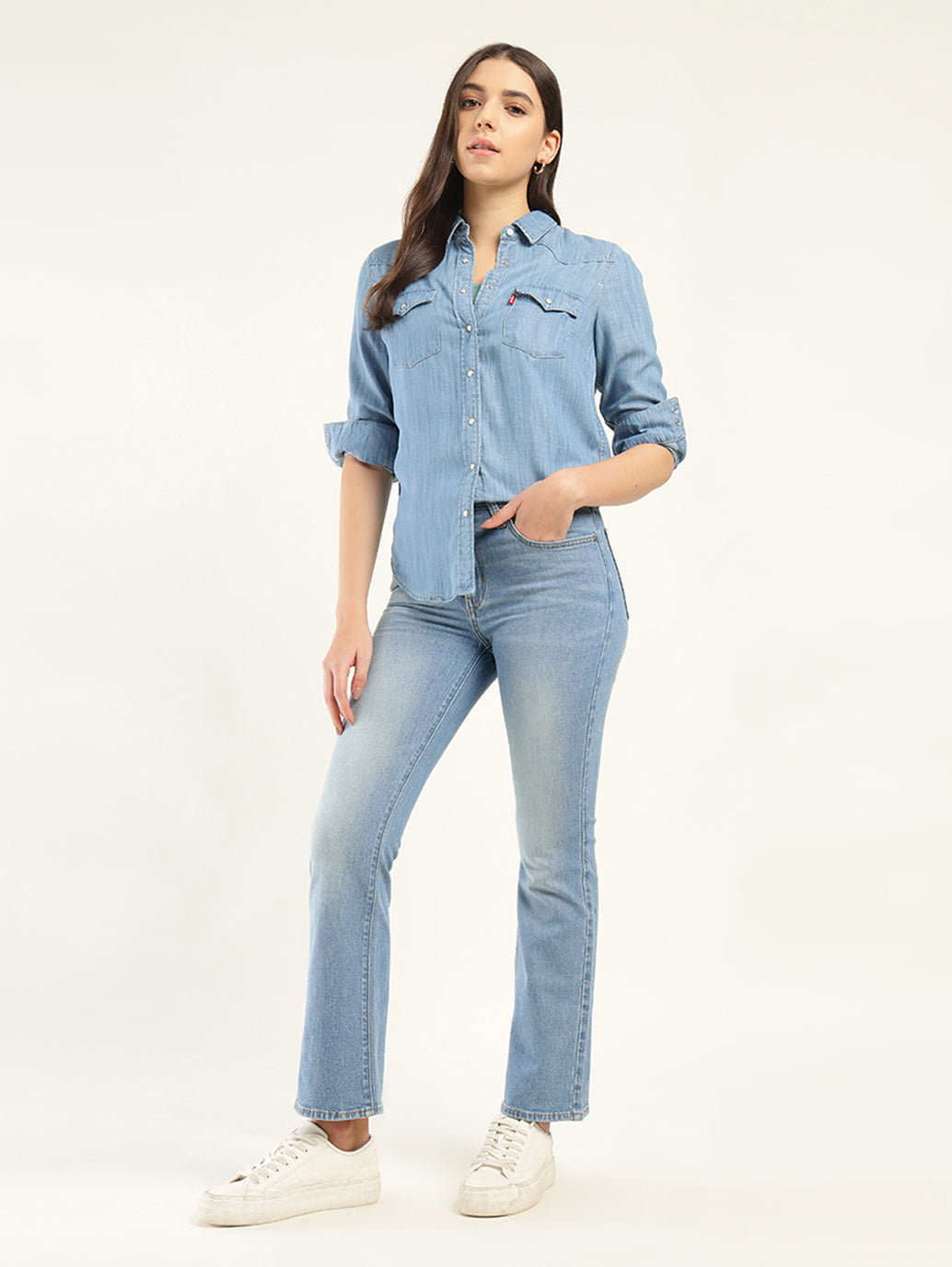 Women's 725 Blue Bootcut Fit High Rise Jeans