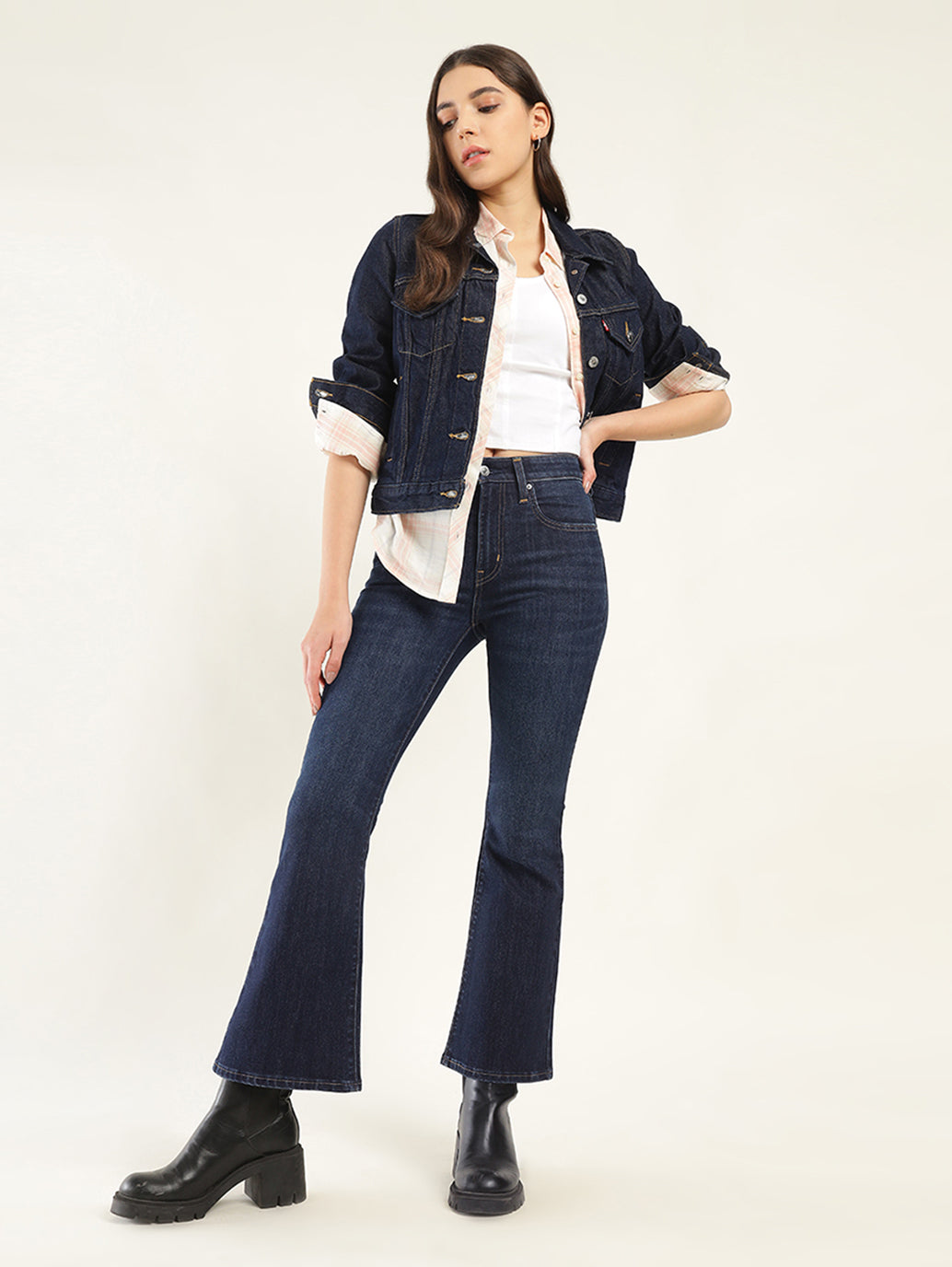 Women's 726 Blue Flared Fit High Rise Jeans