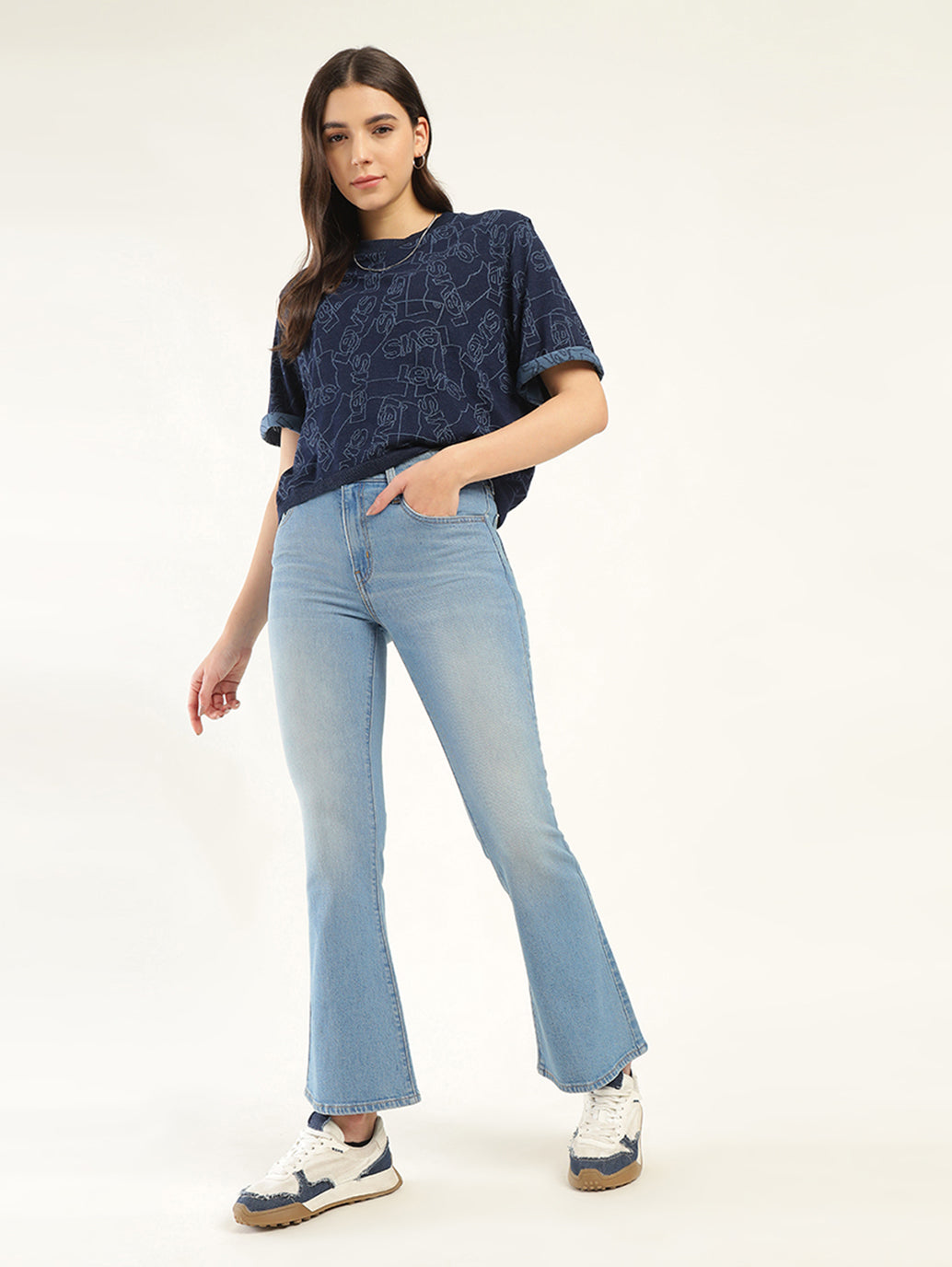 Women's 726 Blue Flared Fit High Rise Jeans