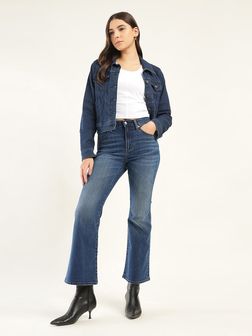 Women's 726 Blue Flared Fit High Rise Jeans