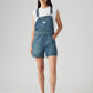 Women's Denim Utility Shortalls - Front View