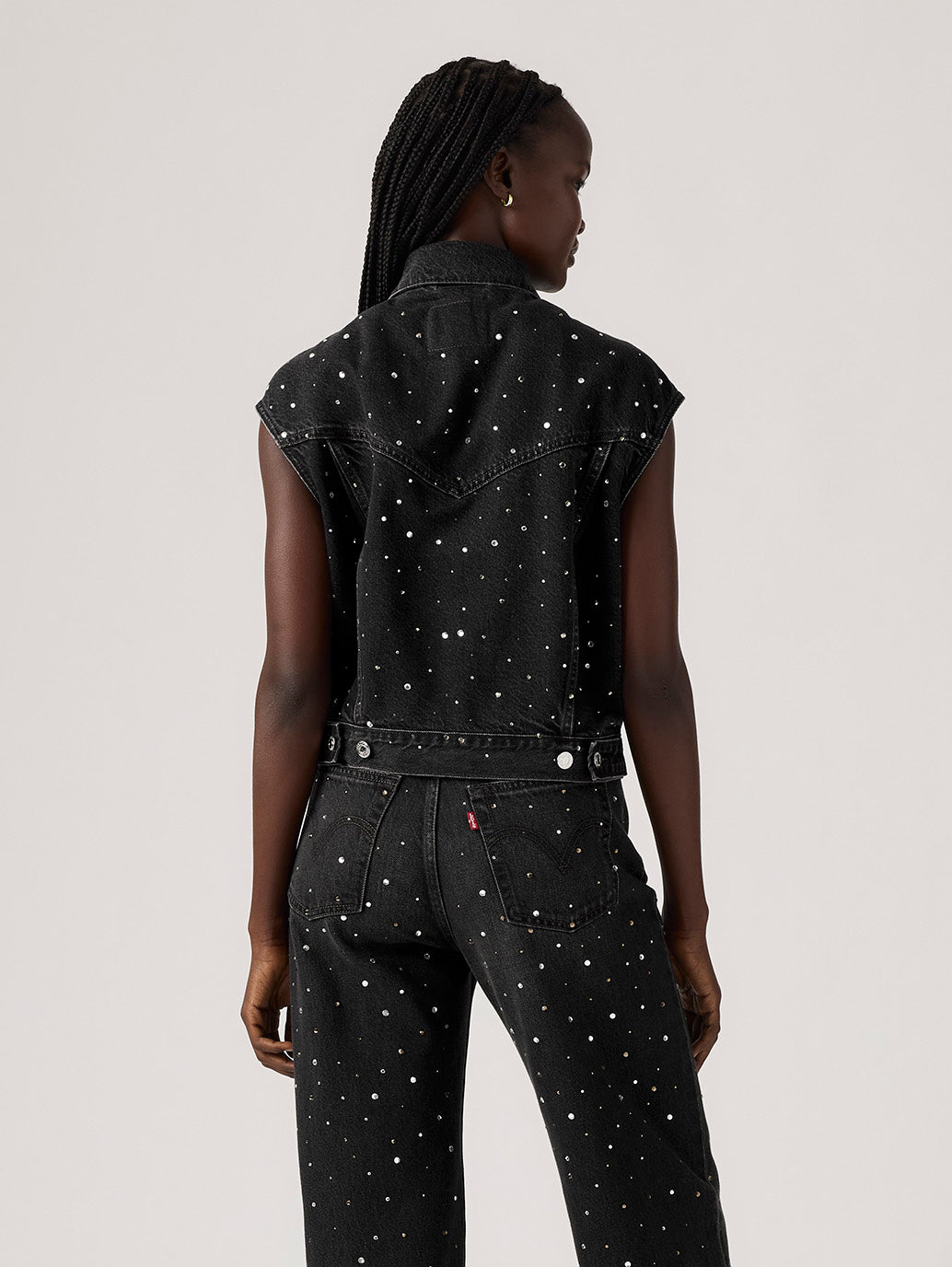 Women's Shrunken '90s Trucker Vest - Back View