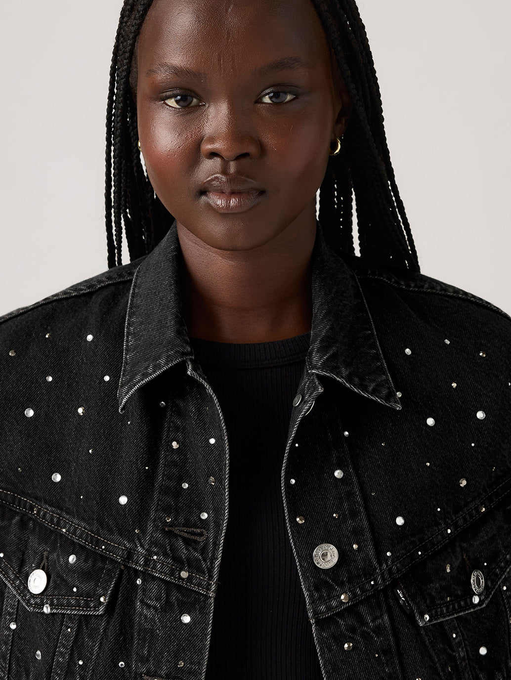 Women's Shrunken '90s Trucker Vest - Detail View