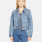 Women's XS Dart Denim Trucker Jacket - Front View