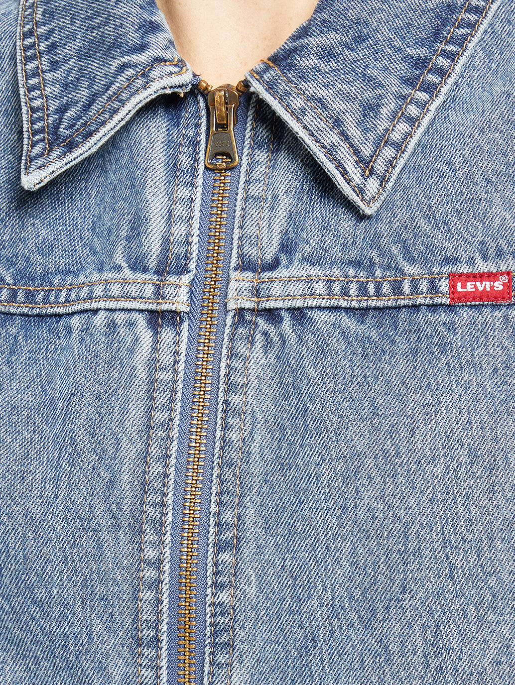 Women's XS Dart Denim Trucker Jacket - Detail View