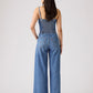 Women's Slim Fit Bustier Denim Jumpsuit - Back View