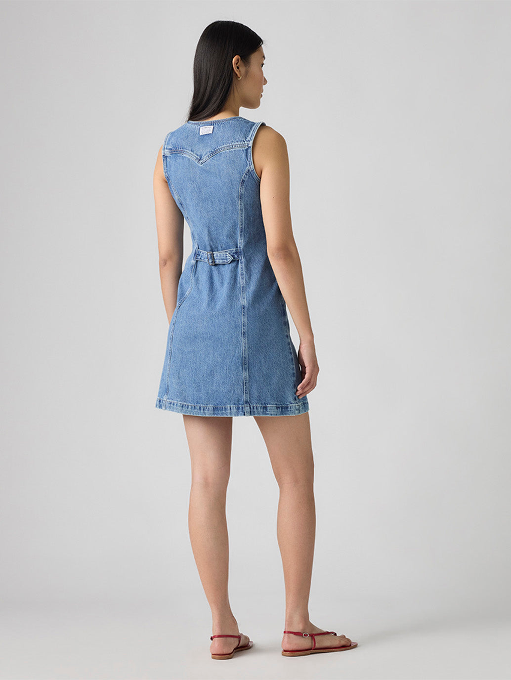 Women's Vianna Vest Denim Dress - Back View