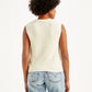 Women's Textured White Crew Neck Top