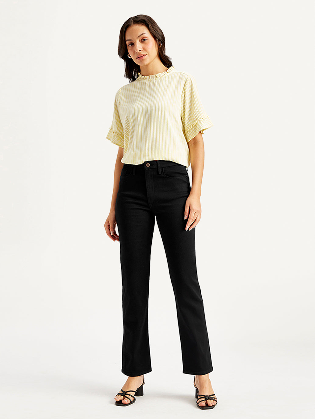 Women's Redloop Black Wedgie Straight Fit High Rise Jeans
