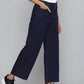 Women's Redloop Navy Blue Mile High Wide Leg Fit High Rise Jeans - 2 View