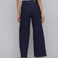 Women's Redloop Navy Blue Mile High Wide Leg Fit High Rise Jeans - 3 View