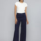 Women's Redloop Navy Blue Mile High Wide Leg Fit High Rise Jeans - 4 View