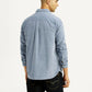 Men's Solid Light Blue Slim Fit Shirt - Back View