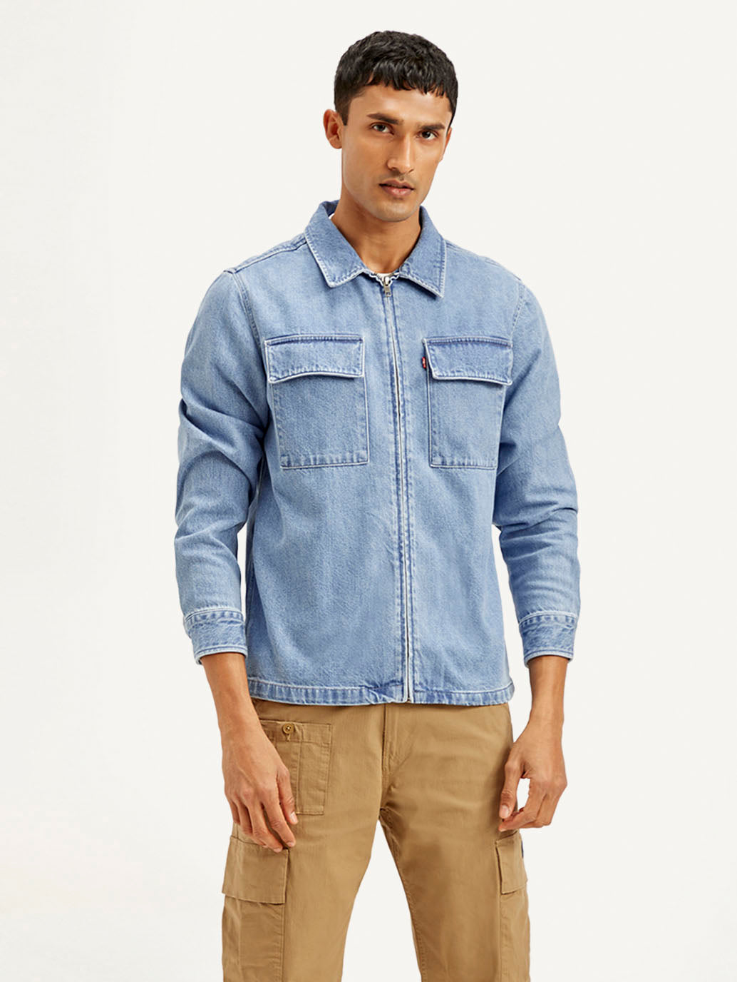 Men's Solid Light Blue Denim Shacket – Levis India Store