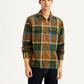 Men's Checkered Relaxed Fit Flannel Shirt - Front View