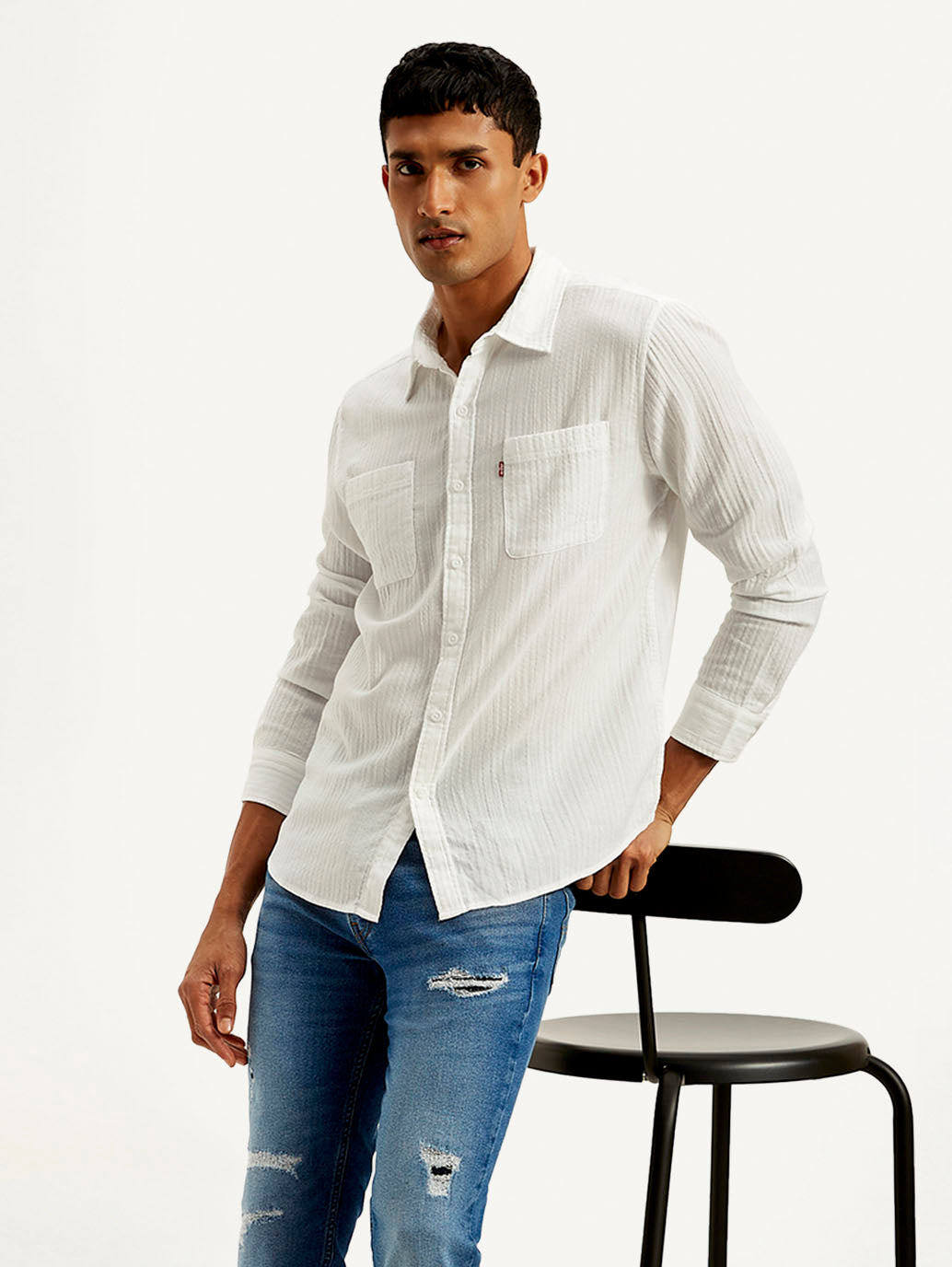 Men's Textured Slim Fit Shirt