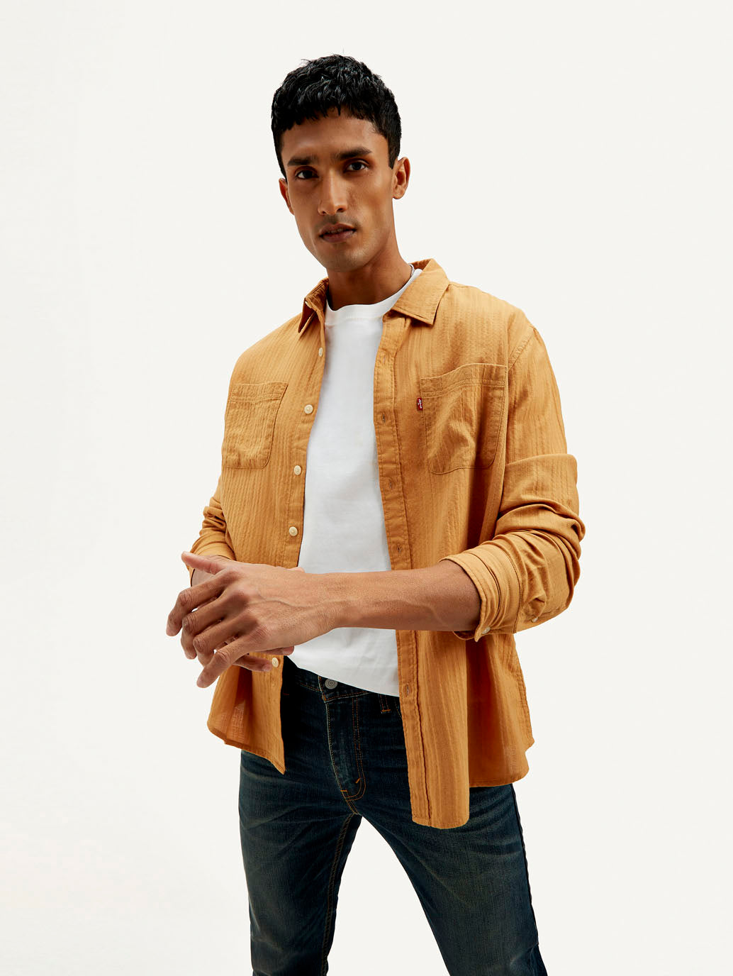 Men's Textured Slim Fit Shirt