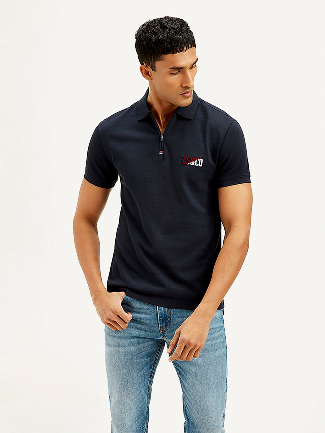 Men's Solid Slim Fit Polo T-shirt - Styleshot View