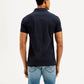 Men's Solid Slim Fit Polo T-shirt - Back View