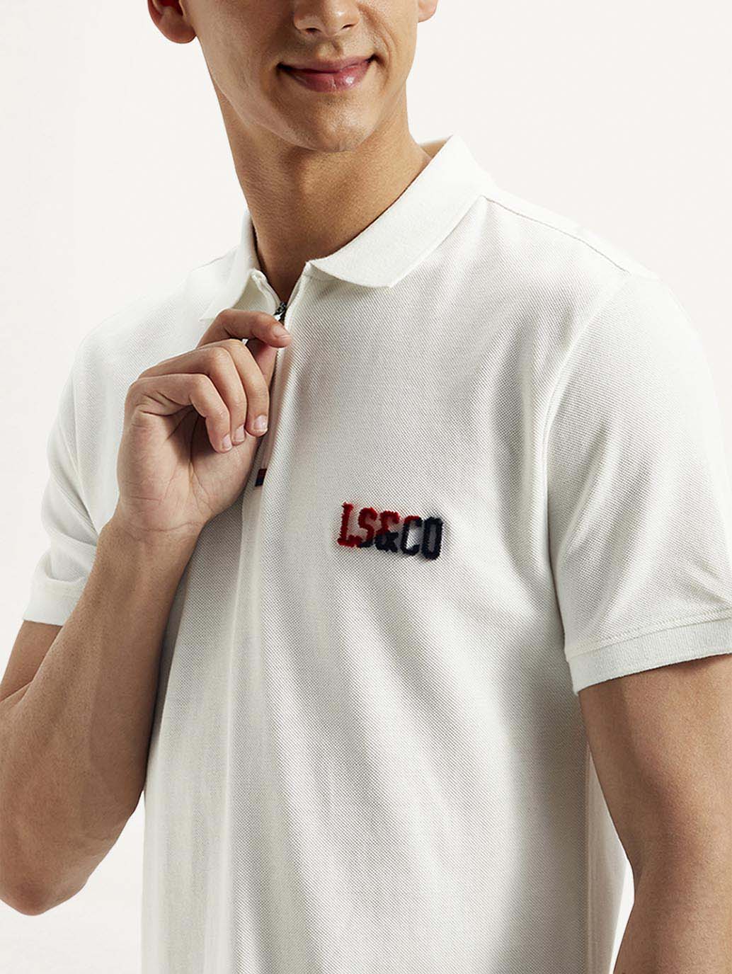Men's Brand Logo Slim Fit Polo T-shirt - Detail View