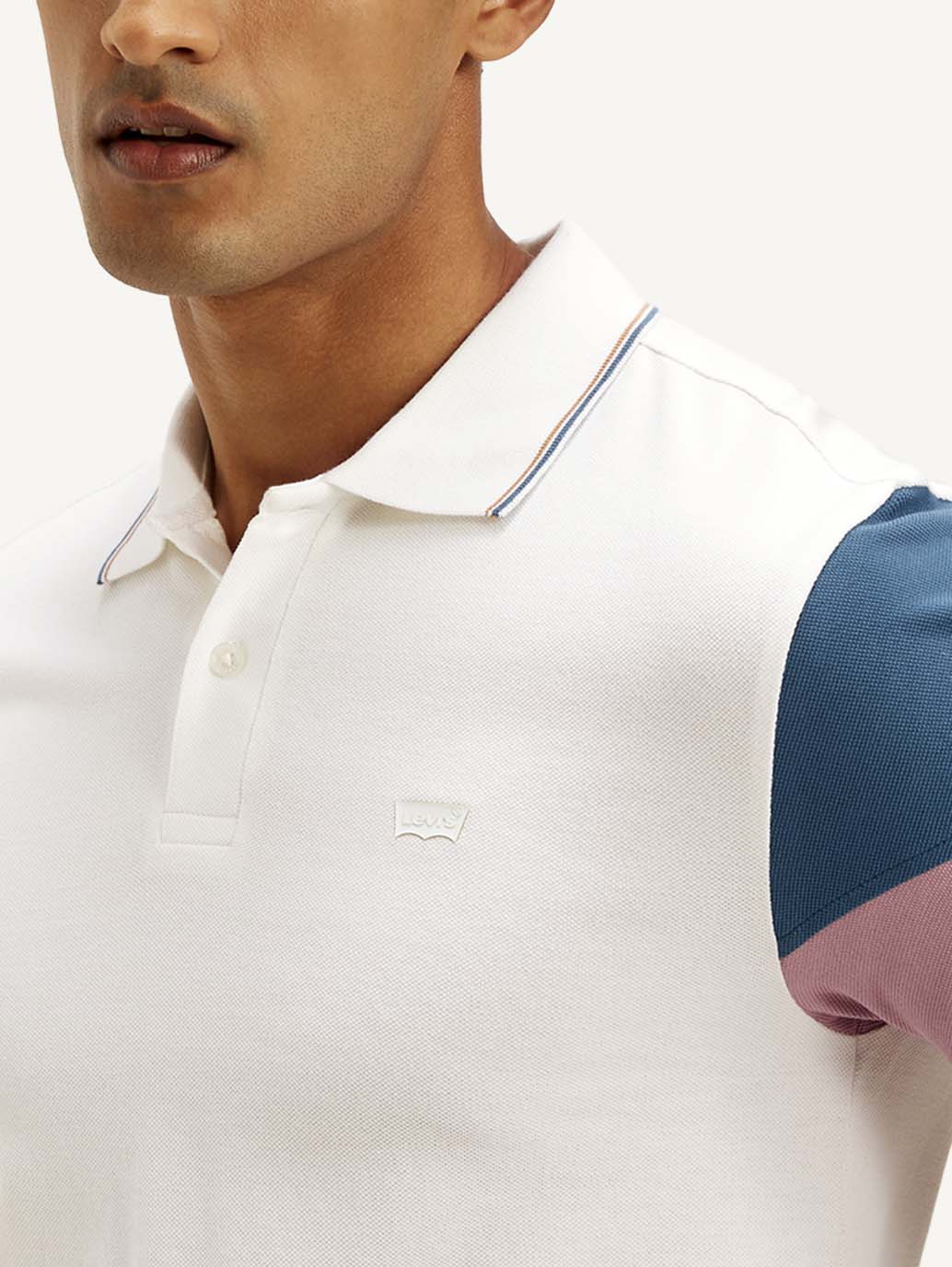 Men's Colorblock Slim Fit Polo T-shirt - Detail View