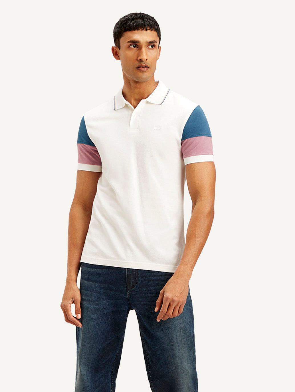 Men's Colorblock Slim Fit Polo T-shirt - Side View