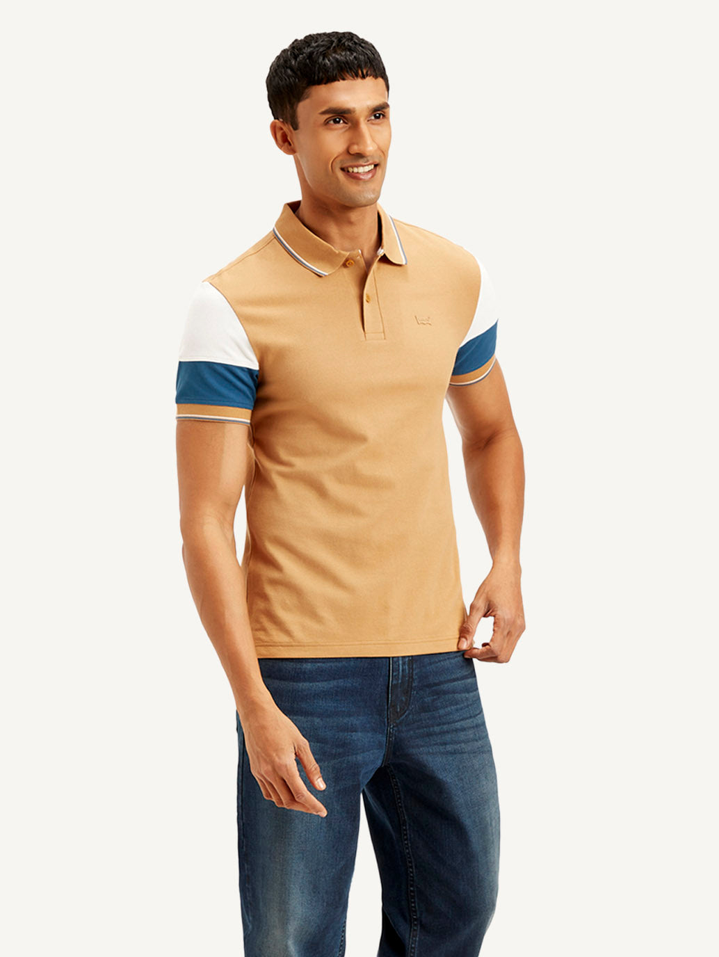 Men's Colorblock Slim Fit Polo T-shirt - Styleshot View