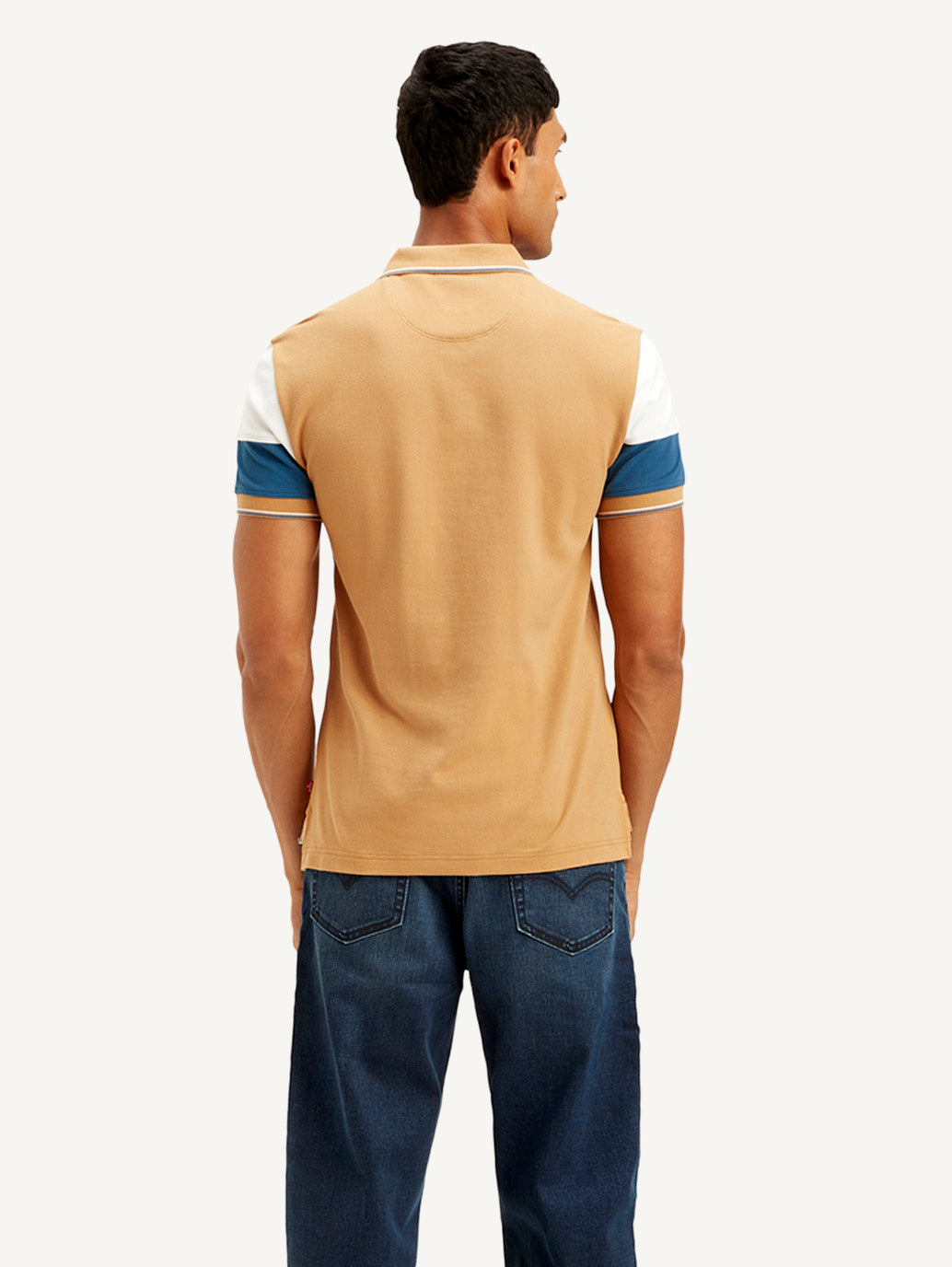 Men's Colorblock Slim Fit Polo T-shirt - Back View