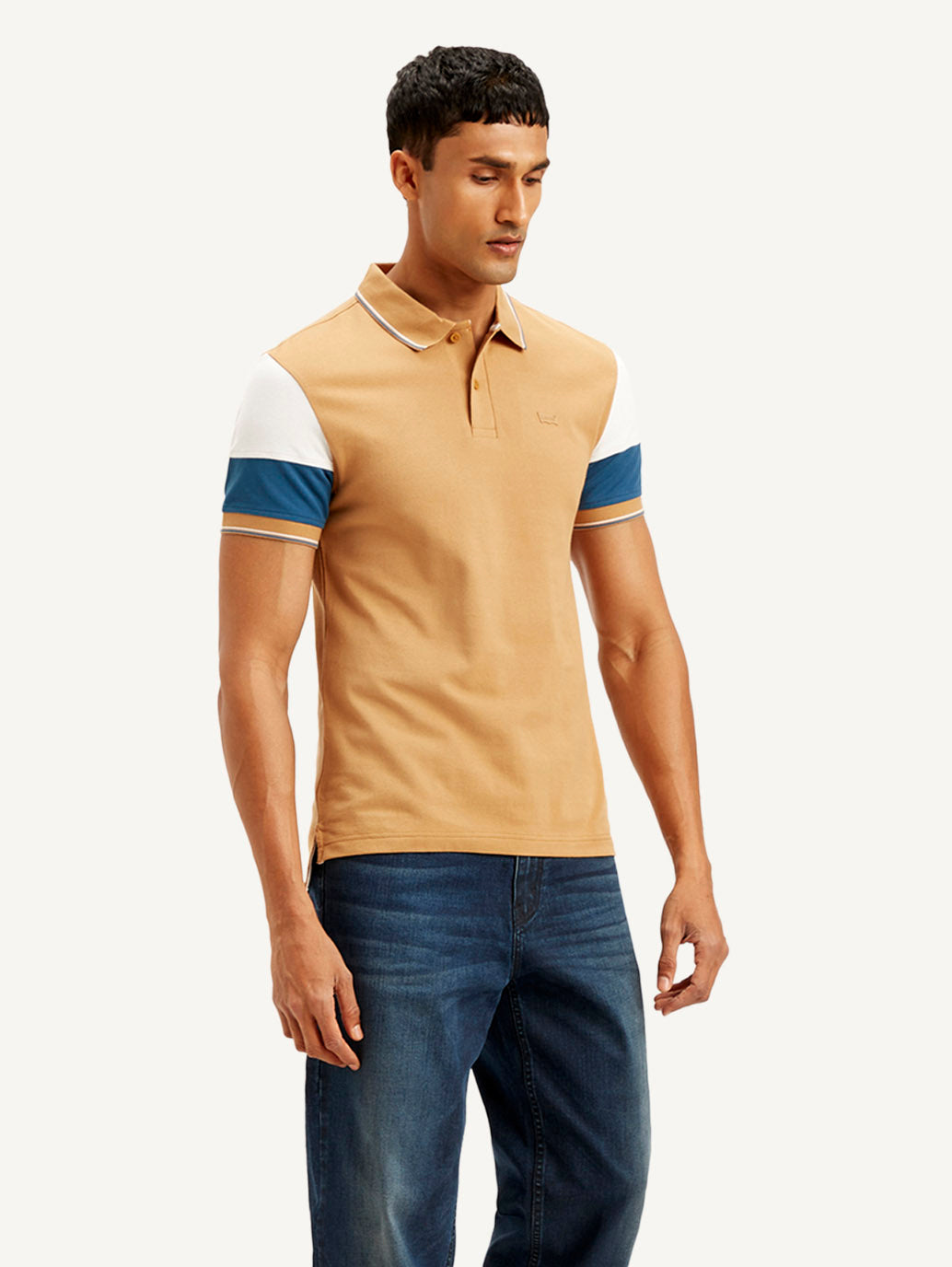 Men's Colorblock Slim Fit Polo T-shirt - Side View