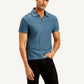 Men's Textured Slim Fit Polo Corduroy T-shirt - Side View