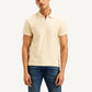 Men's Textured Slim Fit Polo Corduroy T-shirt - Front View