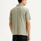 Men's Textured Khaki Slim Fit Polo T-shirt - Back View